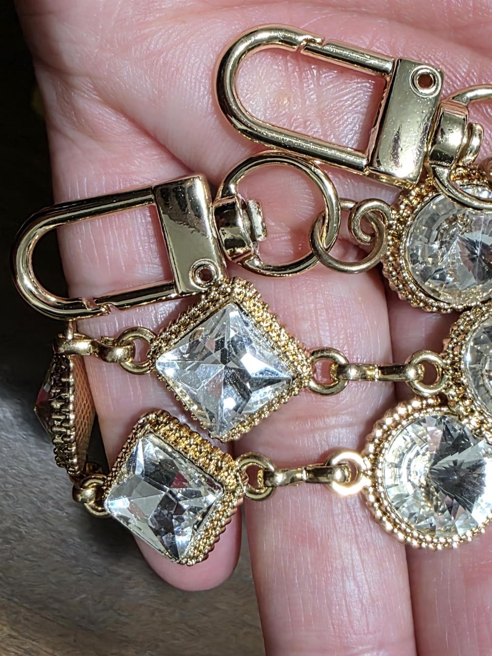 Gold-Tone Crystal Drop Earrings - Clear